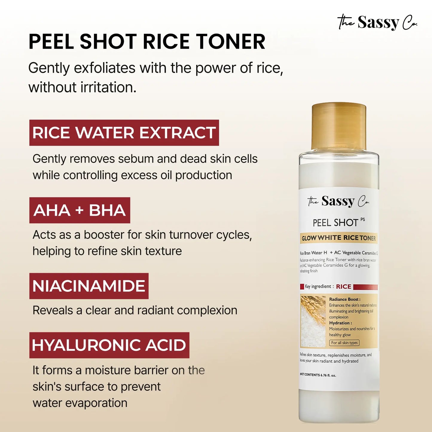 Sassy Peel Shot Glow Rice Toner