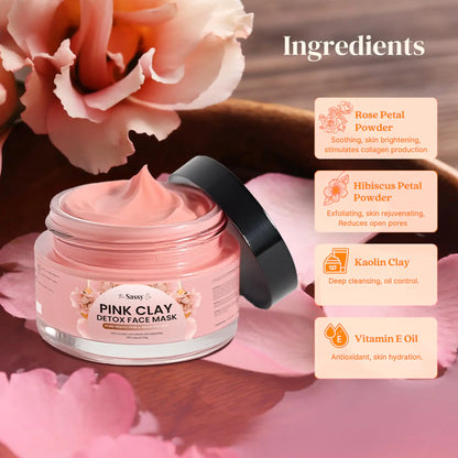 Pink Clay Detox Face Mask – Pore Perfection & Brighten Skin