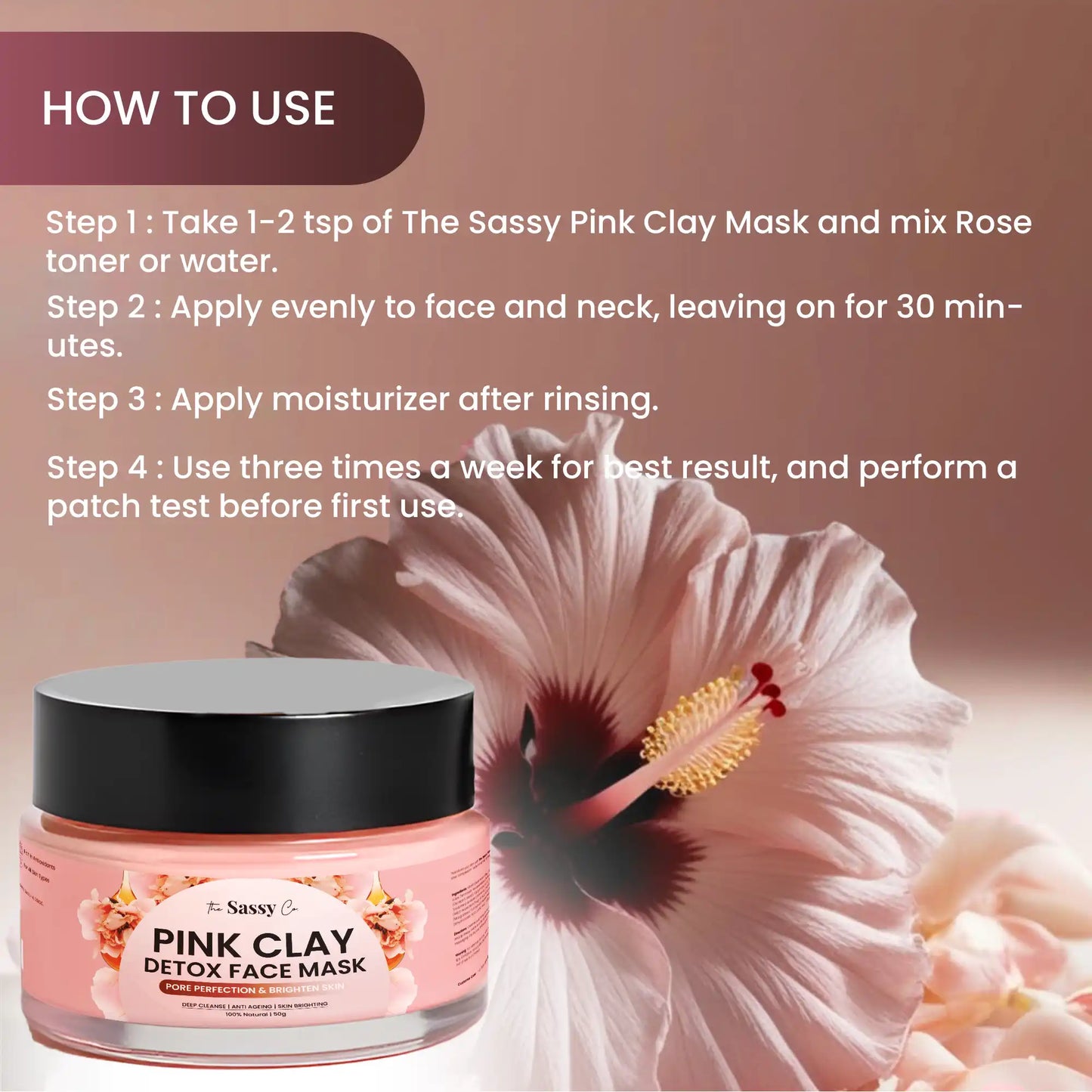 Pink Clay Detox Face Mask – Pore Perfection & Brighten Skin
