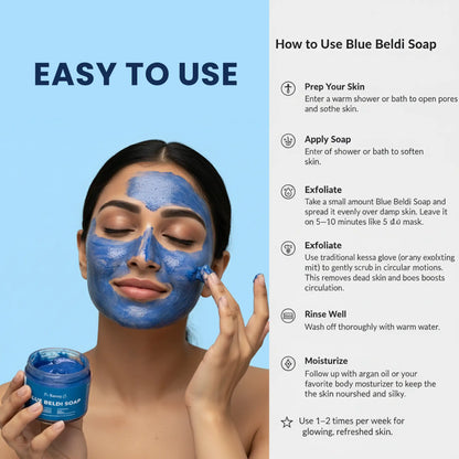 Moroccan Blue Beldi Soap - Deep Exfoliating & Moisturizing Hammam Ritual