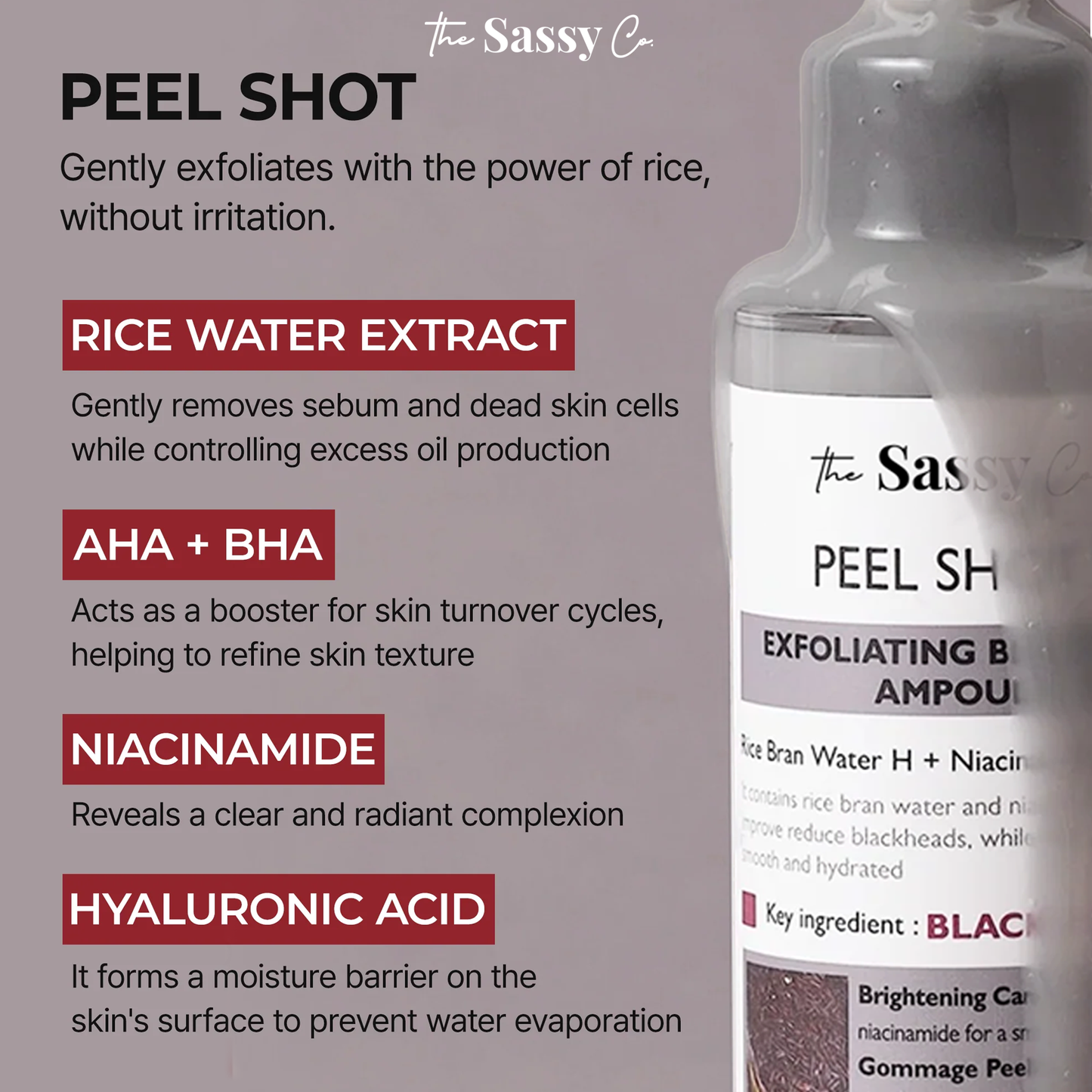 Sassy Black Rice Peel Shot Glow