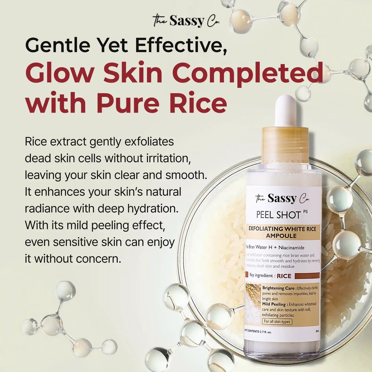 Sassy White Rice Peel Shot Glow