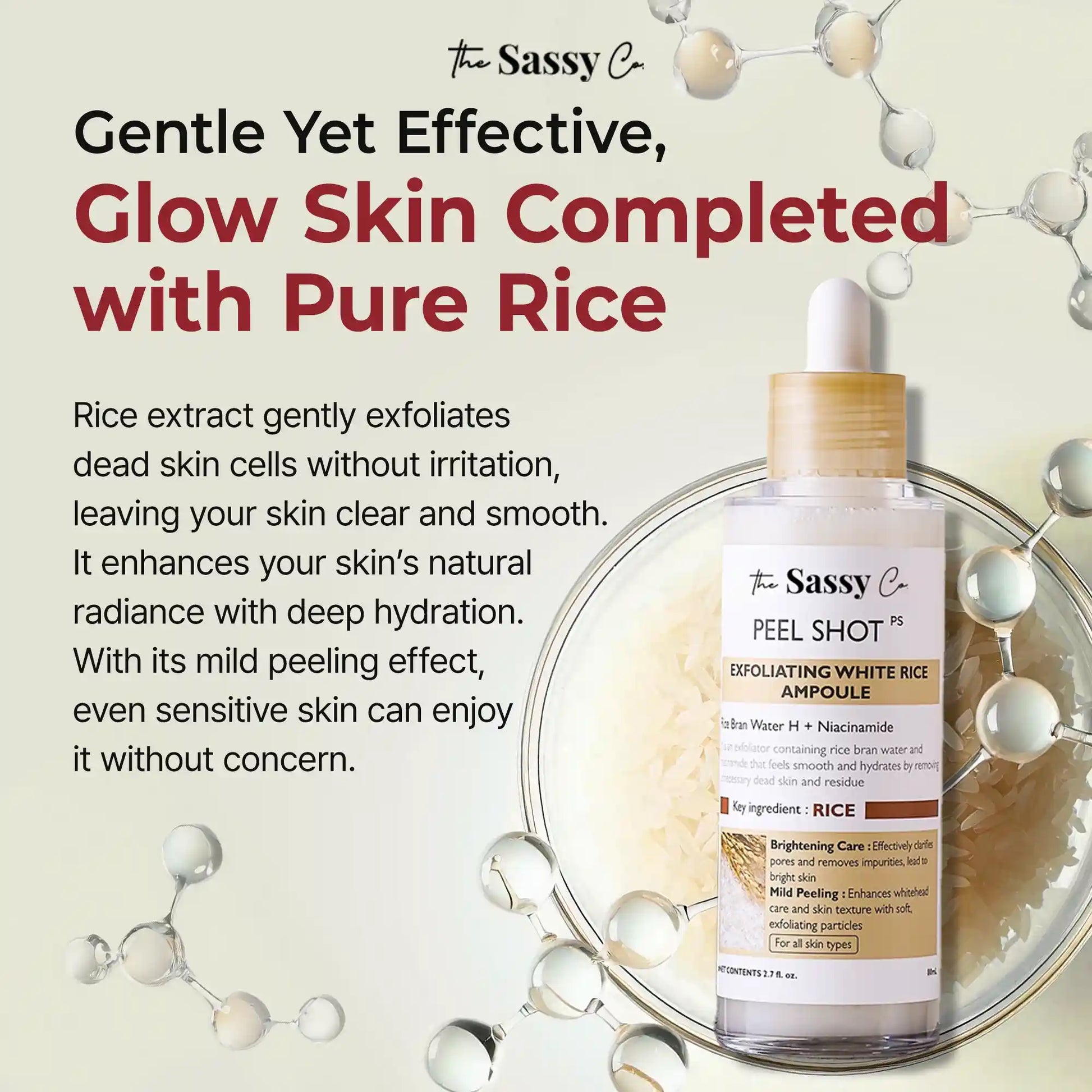 Sassy White Rice Peel Shot Glow