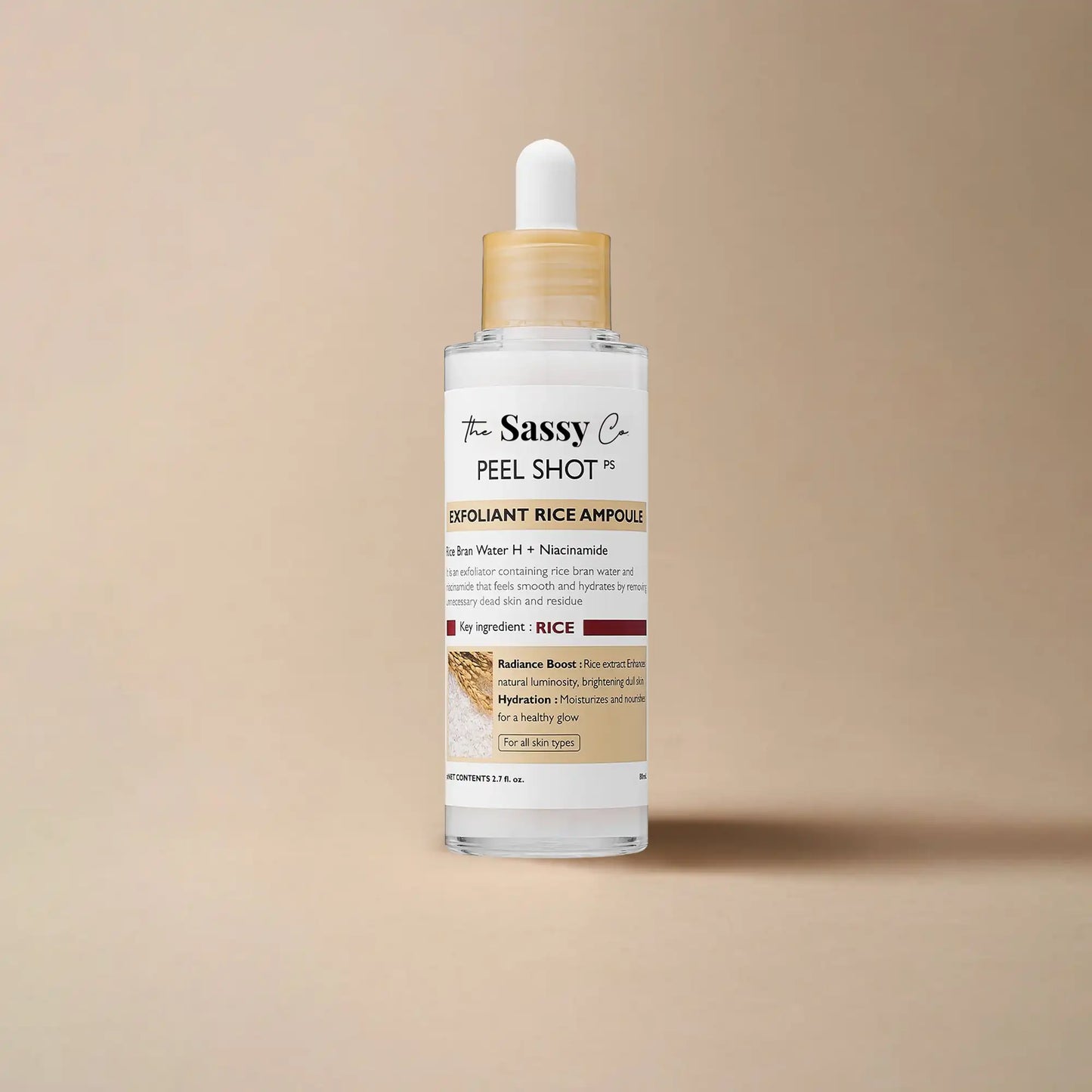 Sassy White Rice Peel Shot Glow