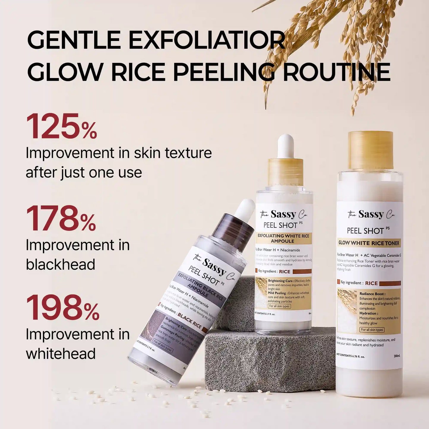 Sassy Peel Shot Glow Rice Line