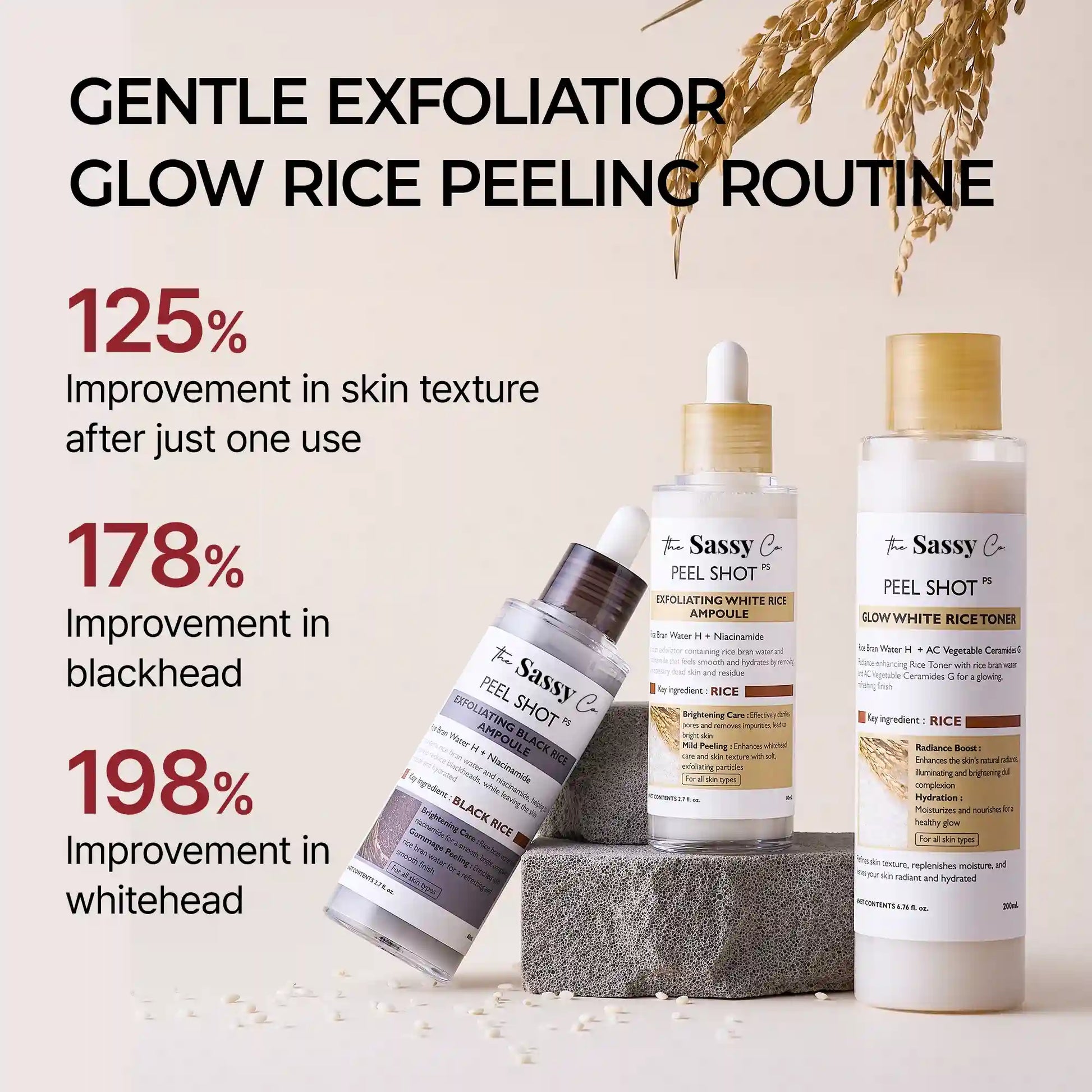 Sassy Peel Shot Glow Rice Line